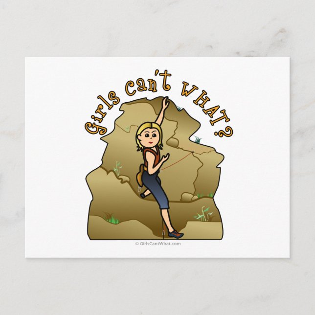 Light Girl Rock Climber Postcard (Front)