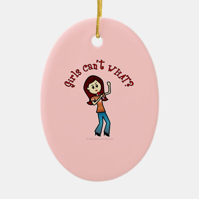 Light Girl Singer Ceramic Tree Decoration (Front)