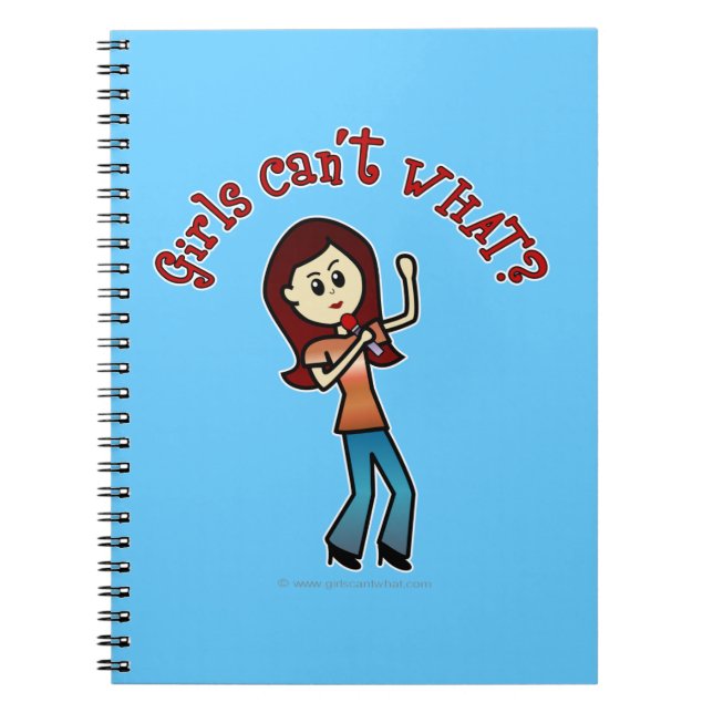 Light Girl Singer Spiral Notebook (Front)