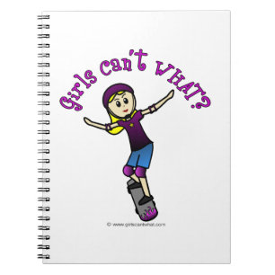 Light Girl Skater with Helmet Spiral Notebook