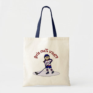Light Girls Hockey Player Tote Bag