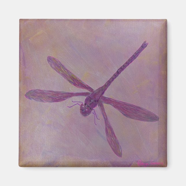 Light Glitter Dragonfly Magnet (Front)