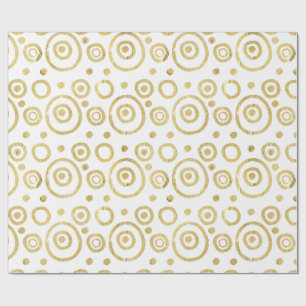 Light Gold And White Modern Abstract Circle Wrapping Paper