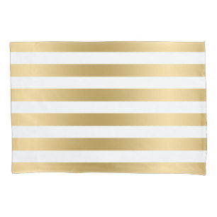 Light Gold And White Stripes Modern Pattern Pillowcase
