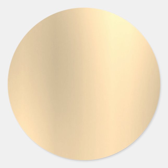 Light Gold Blank Template Faux Foil Classic Round Sticker (Front)