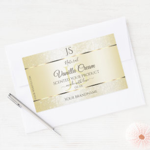 Light Gold Cream Glitter Product Labels Initials