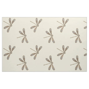 Light  Gold Dragonfly Fabric