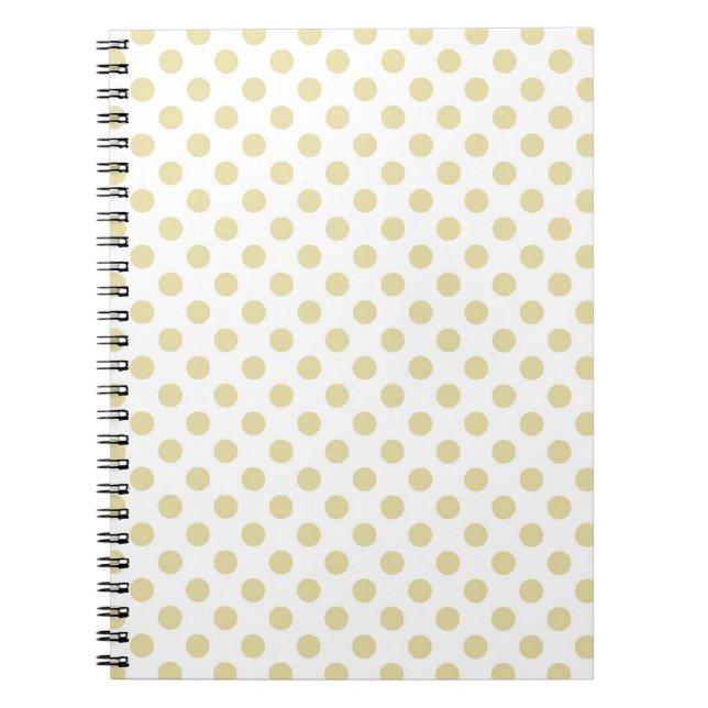 Light Gold Polka Dot Spiral Notebook (Front)