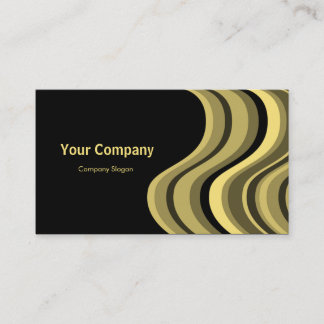 Light Goldenrod Retro Wave Business Card