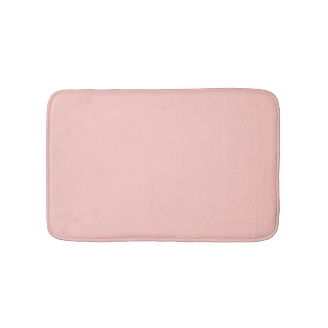 Light Gossamer Pink, Solid Colour Pastel Pink Bath Mat (Front)