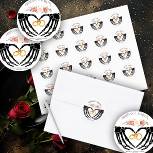 Light Gothic Skeleton Hands Wedding Classic Round Sticker