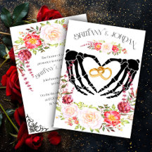Light Gothic Skeleton Hands Wedding Invite