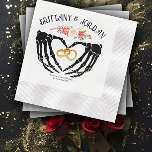 Light Gothic Skeleton Hands Wedding Napkin