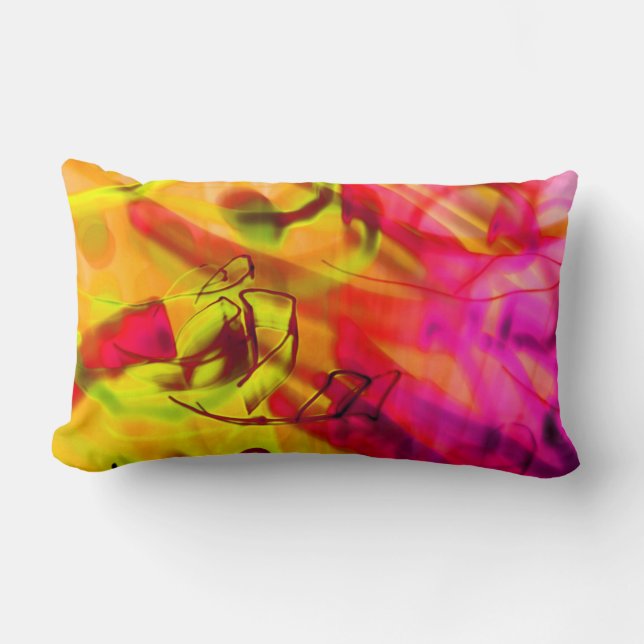 Light Graffit Urban Graphic Art modern abstract Lumbar Cushion (Front)