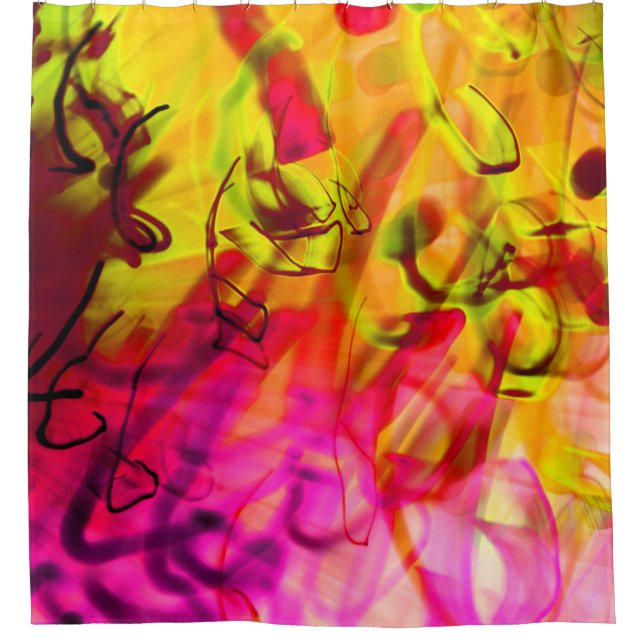 Light Graffiti Urban Graphic Art modern abstract   Shower Curtain (Front)