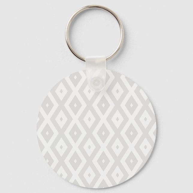 Light gray and white diamond pattern key ring (Front)
