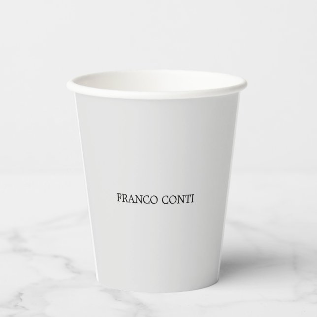 Light Gray Minimalist Plain Modern Paper Cups (Front)