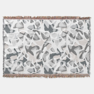 Light Gray Spots Abstract spotted pattern  Throw Blanket