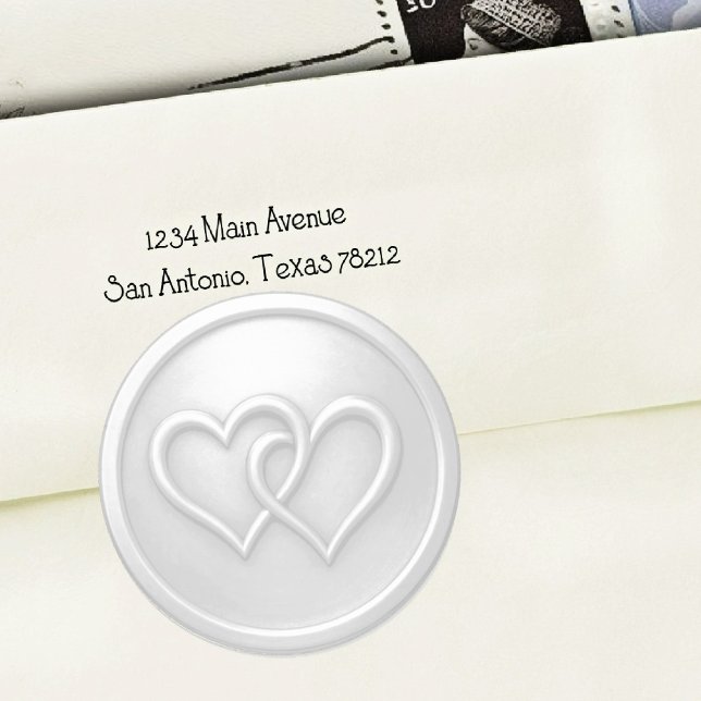 Light Gray Two Hearts Intertwined Wedding Classic Round Sticker (Creator Uploaded)