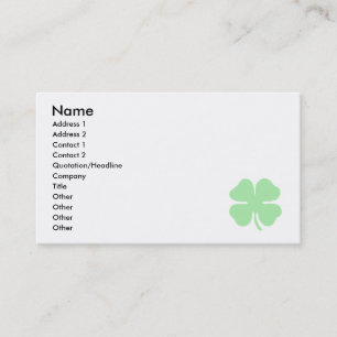 light green 4 leaf clover shamrock.png business card