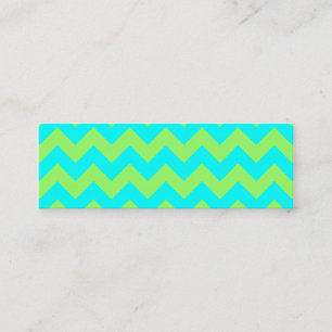 Light Green and Aqua Zigzag Mini Business Card