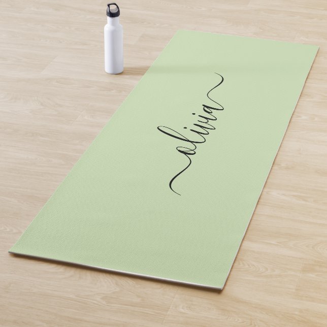 Light green and black  monogram  yoga mat (In Situ)