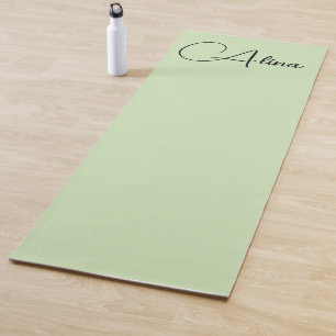 Light green and black monogram yoga mat