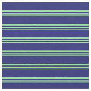 Light Green and Midnight Blue Coloured Lines Fabric
