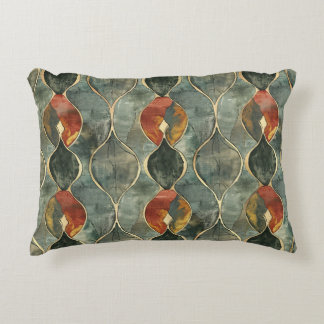 Light Green and Red Elegant Pattern Decorative Cushion