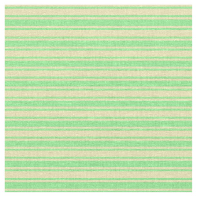 Light Green and Tan Coloured Stripes Fabric (Close Up)
