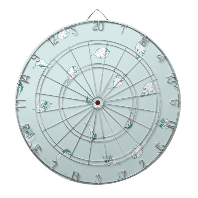 Light Green and White Leaves Dartboard (Front)