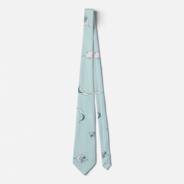 Light Green and White Leaves Tie (Front)
