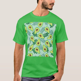 Light green background ripe avocado leaves T-Shirt