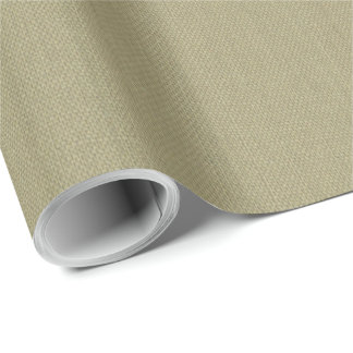 Light Green Beige Linen Mimic Fabric Effect Wrapping Paper
