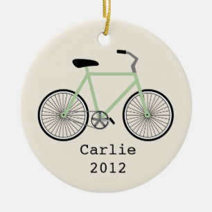 Light Green Bicycle Personalised Ornament