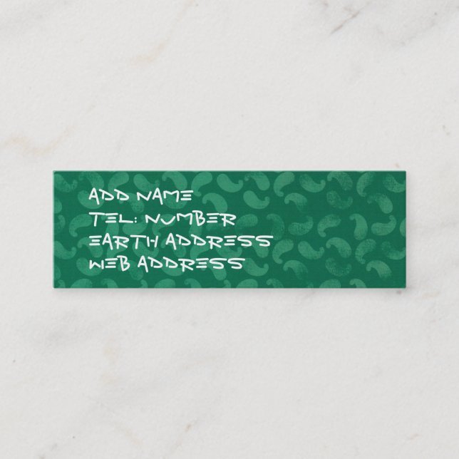 Light Green Blobs on Dark Green  Business Card (Front)