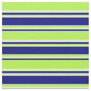 Light Green, Blue & Light Yellow Coloured Stripes Fabric