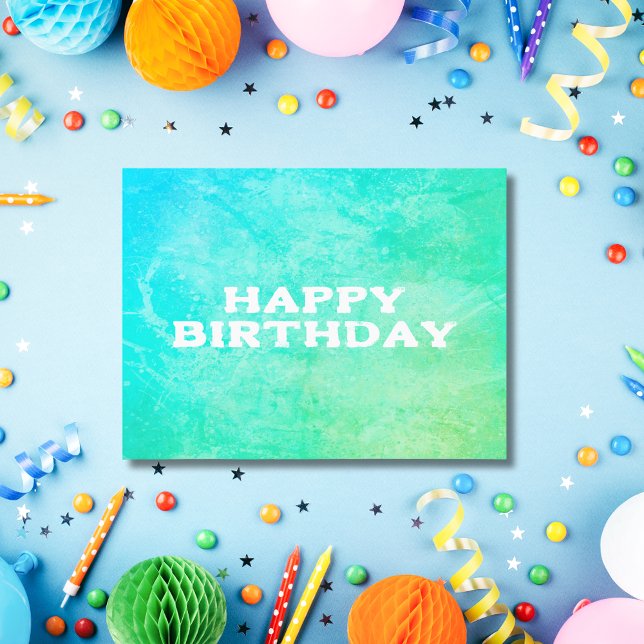 Light Green Blue Sweet Happy Birthday Postcard (Creator Uploaded)