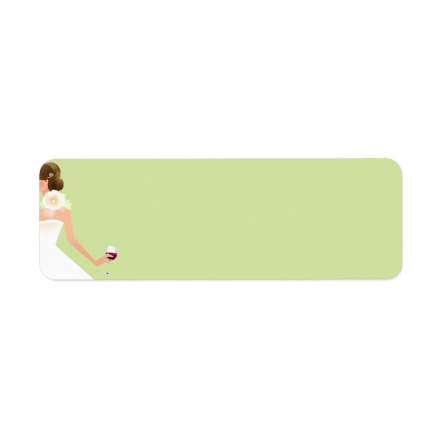 Light green bridal shower wine address label (Front)