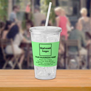 Light Green Business Brand on Acrylic Tumbler
