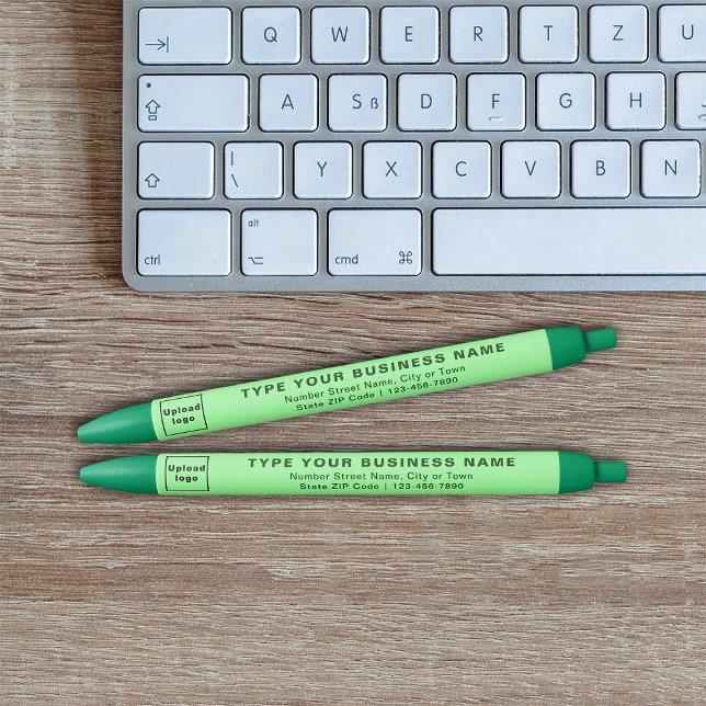 Light Green Business Brand on Ink Pen (Ink pen with light green barrel and your business brand)