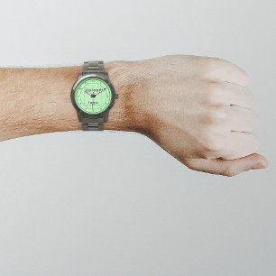 Light Green Business Brand on Men's Watch