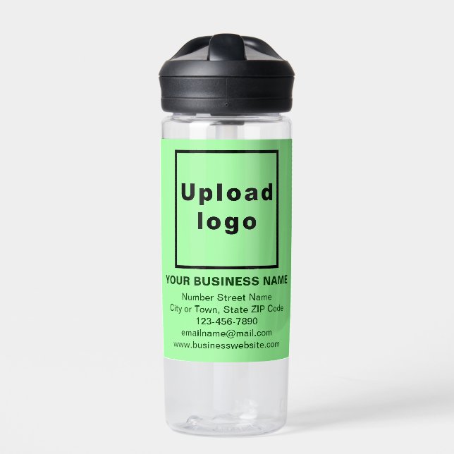 Light Green Business Brand on Plastic Water Bottle (Front)