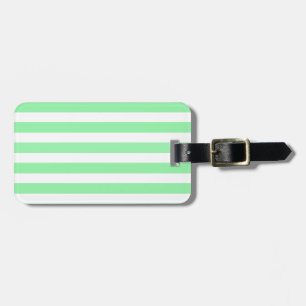 Light green candy stripes luggage tag