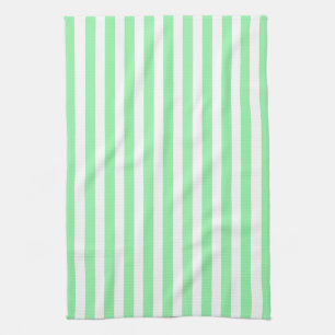 Light green candy stripes tea towel