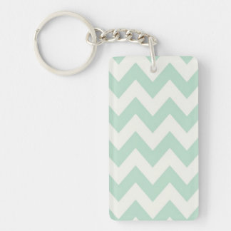 Light Green Chevron Acrylic Key Chain