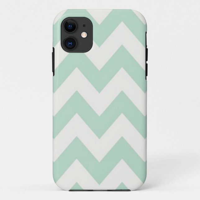 Light Green Chevron Case-Mate iPhone Case (Back)