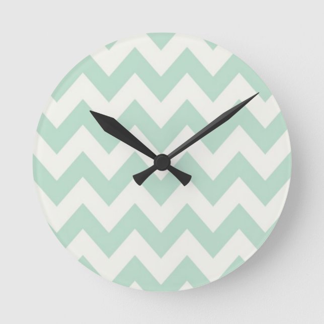 Light Green Chevron Clock (Front)
