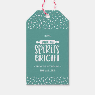 Light Green   Christmas Baking Spirits Bright Gift Tags