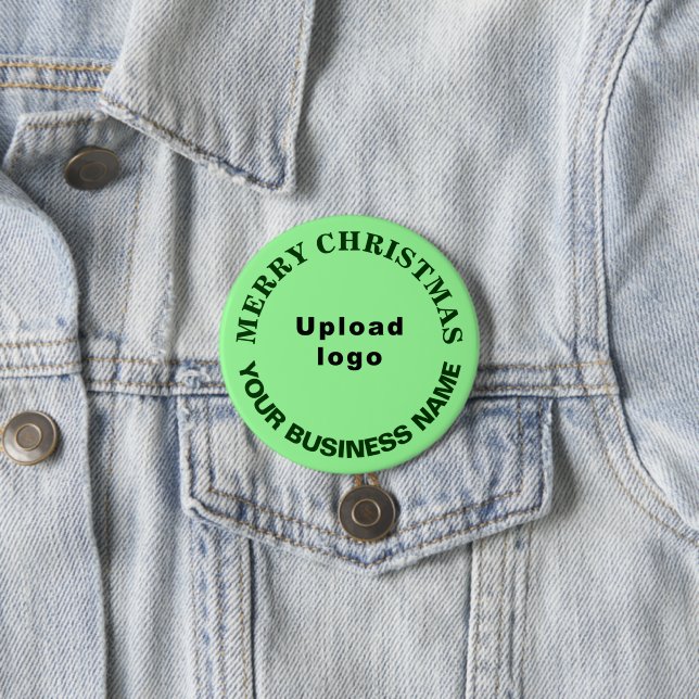 Light Green Christmas Business Round Shape Button (In Situ)
